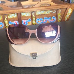 Pink Chloe sunglasses w case